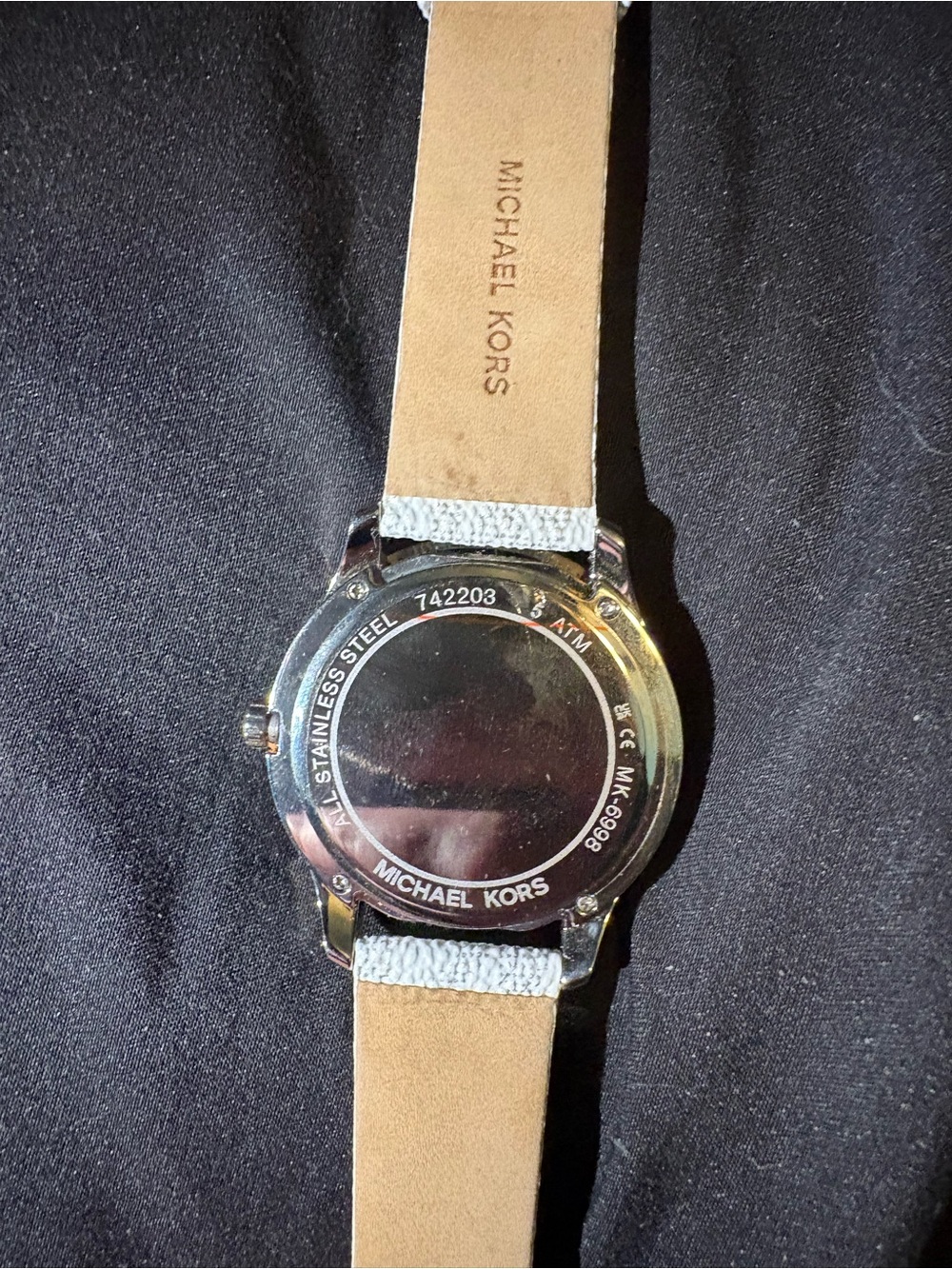 Michael Kors Women's Runway Three-Hand White Metallic Watch - Picture 8 of 10